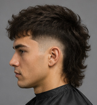 Mullet Burst Fade Haircut Dubai